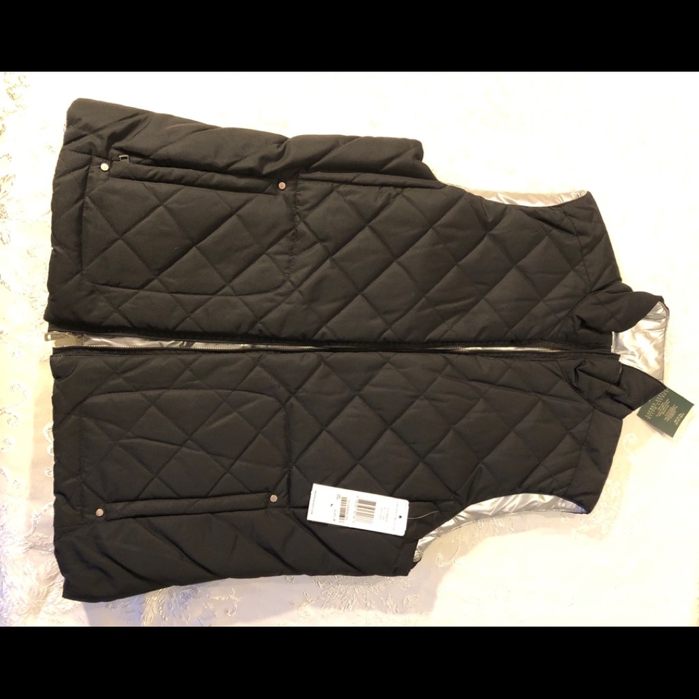 Ralph Lauren black and silver reversible vest